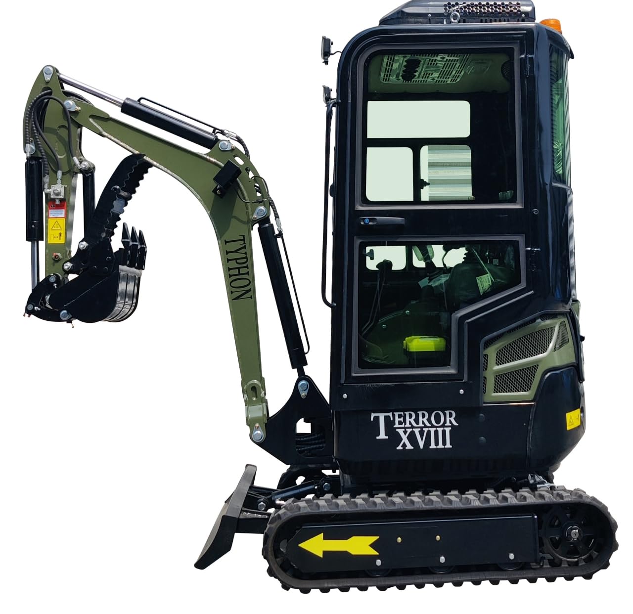 TYPHON Mini Excavator Gas Engine EPA Machine, Crawler Excavator for Construction Works, Suitable for Farms, Roads, Parks, Orchards, Gardens, Digging Trenches, Fertilizing, Weeding