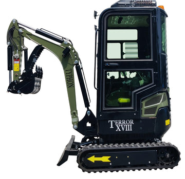 TYPHON Mini Excavator Gas Engine EPA Machine, Crawler Excavator for Construction Works, Suitable for Farms, Roads, Parks, Orchards, Gardens, Digging Trenches, Fertilizing, Weeding